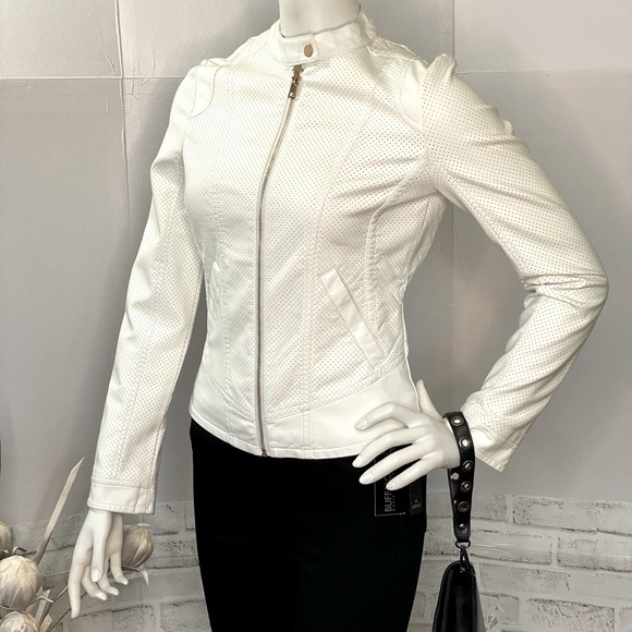 NWT Le Chateau Ivory Faux Leather Jacket 🌟HOST PICK - Picture 3 of 16